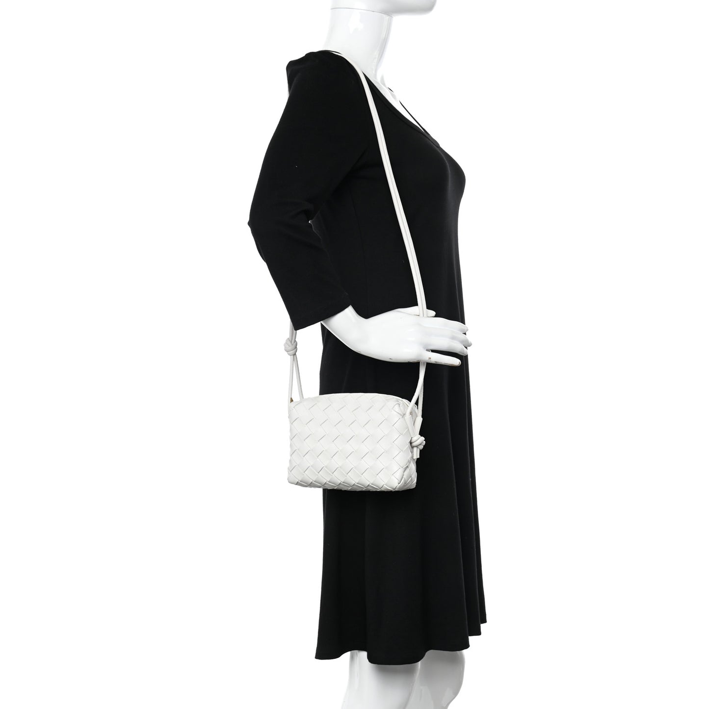 Nappa Intrecciato Mini Loop Camera Bag White