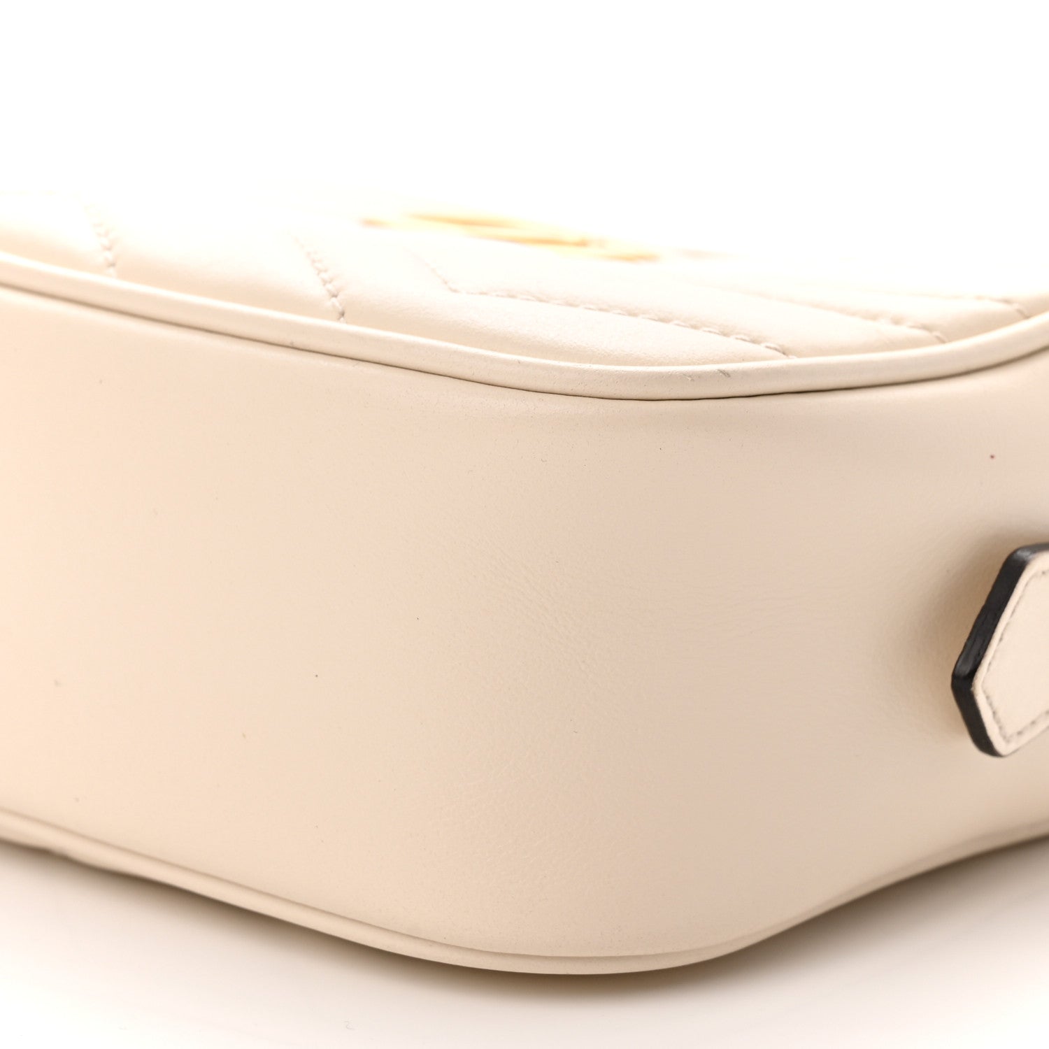 Gucci Calfskin Matelasse Mini GG Marmont Chain Shoulder Bag White 10 of 12