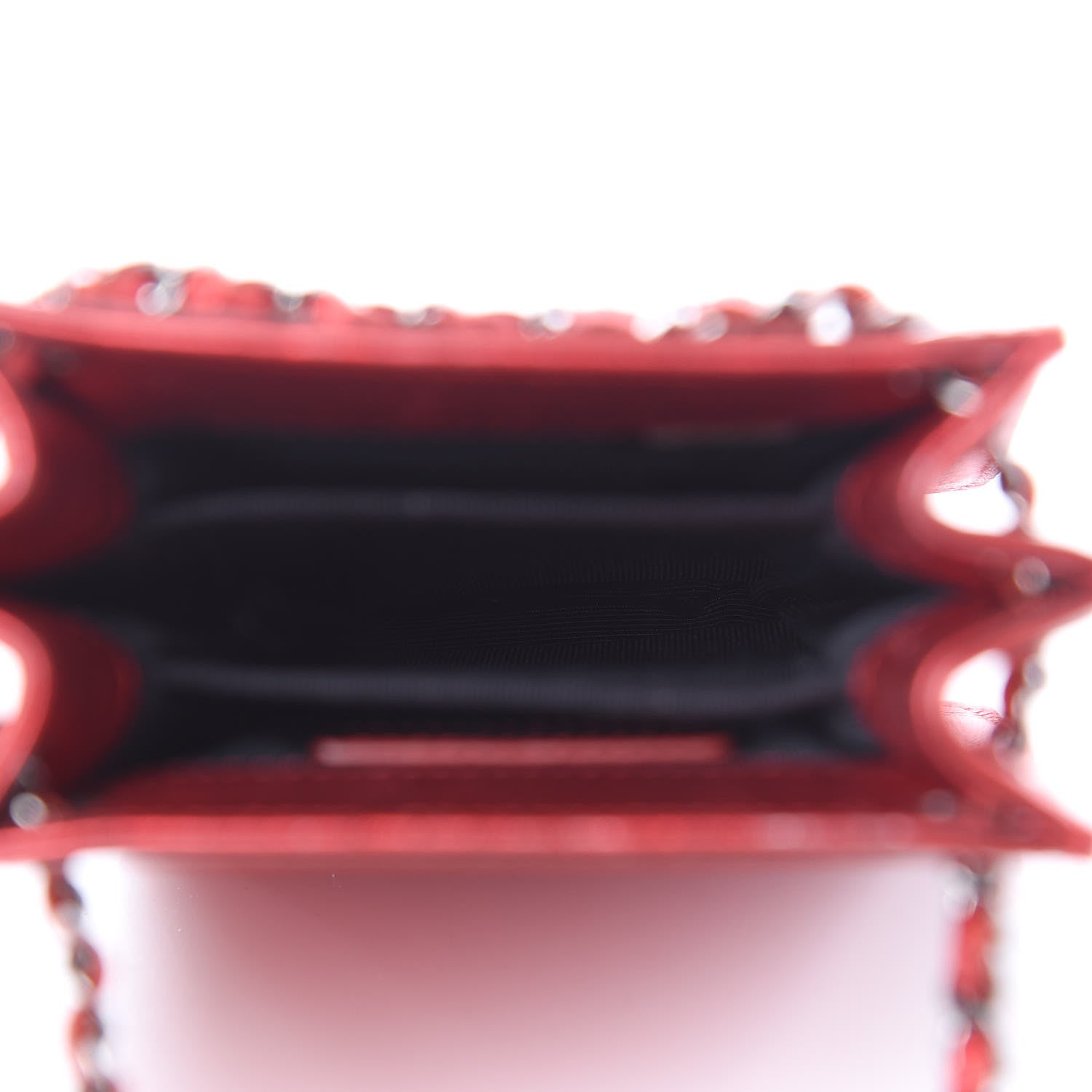 Chanel Metallic Patent Crossbody CC Phone Holder Red 6 of 9