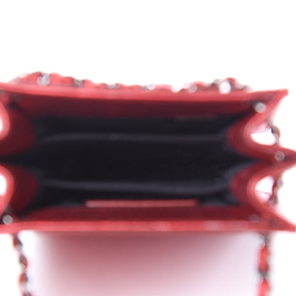 Chanel Metallic Patent Crossbody CC Phone Holder Red 6 of 9