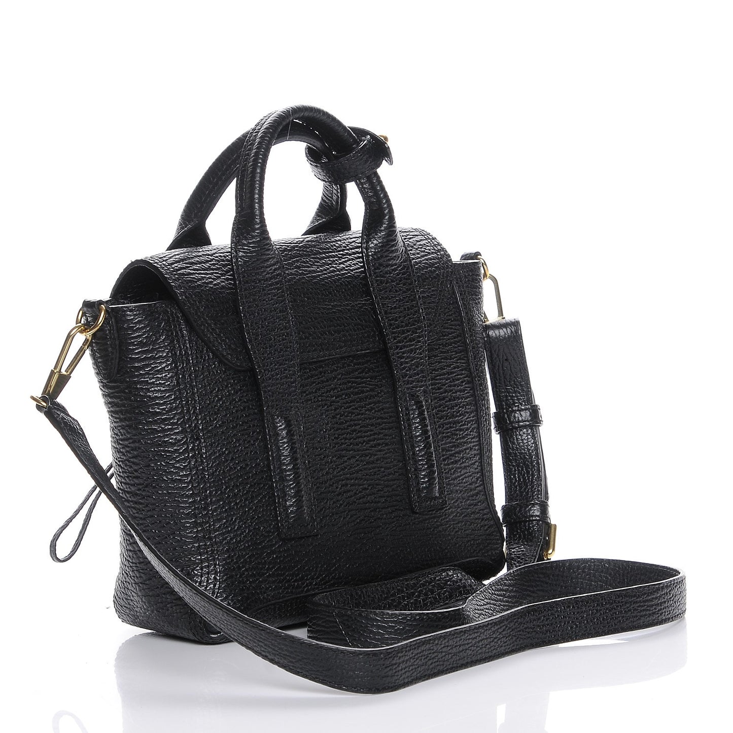 3.1 Textured Calfskin Mini Pashli Satchel Black