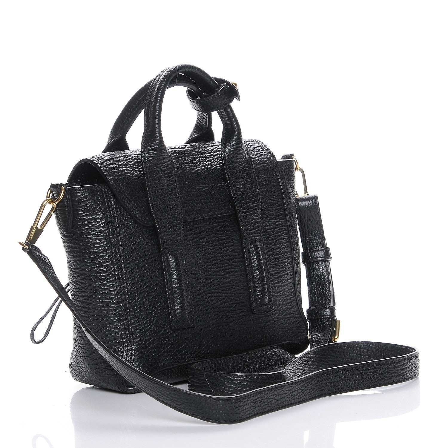 3.1 Phillip Lim 3.1 Textured Calfskin Mini Pashli Satchel Black 4 of 8