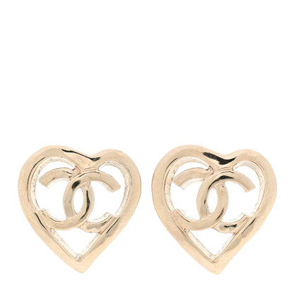 Chanel Metal CC Heart Coco In Love Earrings Gold 1 of 4