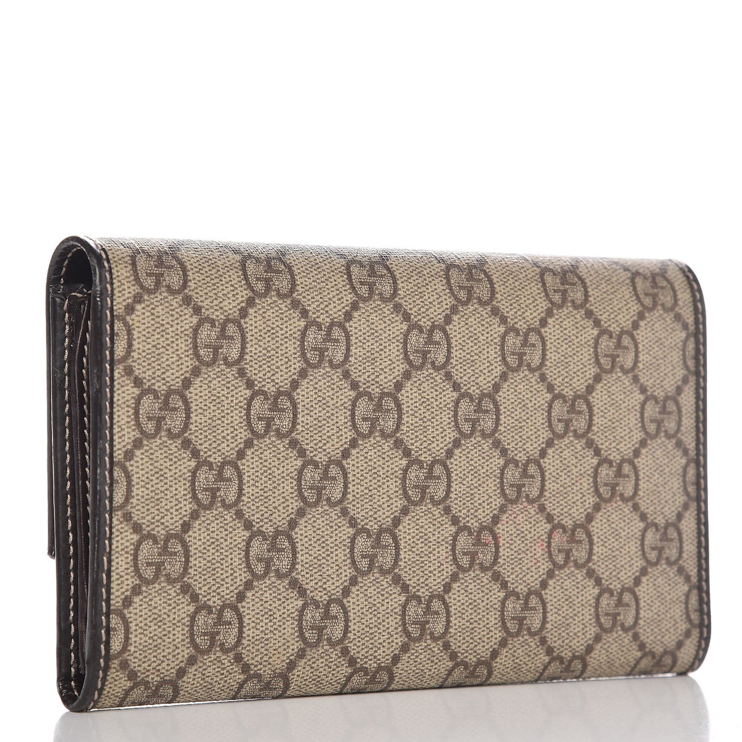 GG Plus Monogram Joy Continental Snap Oranizer Wallet Beige Ebony Dark Brown