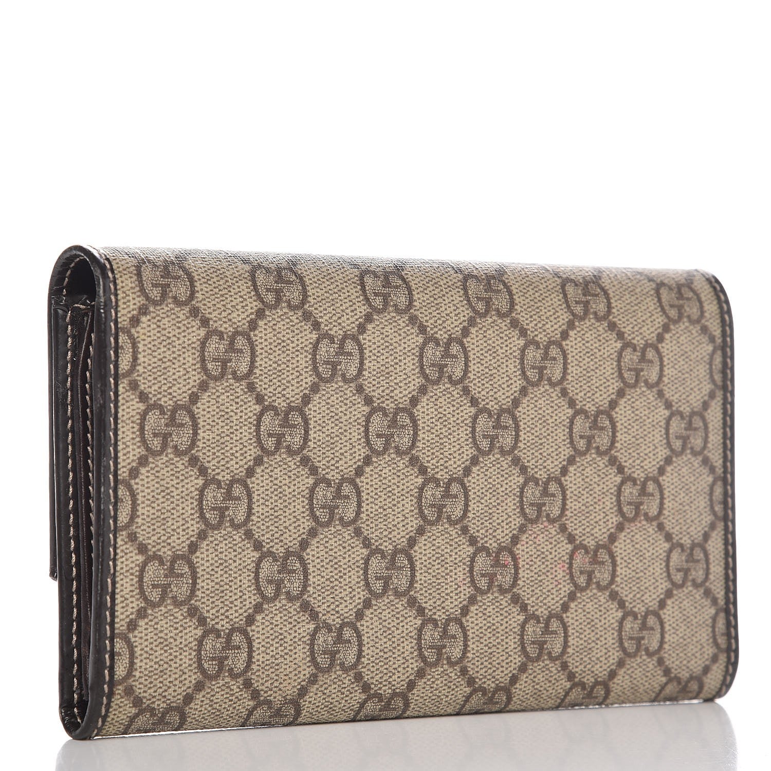 Gucci GG Plus Monogram Joy Continental Snap Oranizer Wallet Beige Ebony Dark Brown 3 of 7