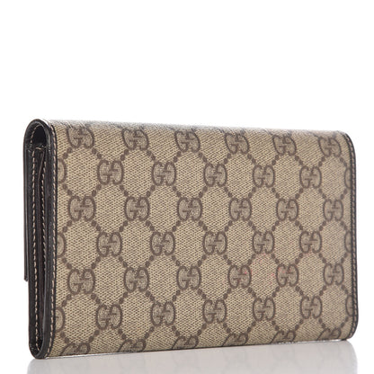 Gucci GG Plus Monogram Joy Continental Snap Oranizer Wallet Beige Ebony Dark Brown 3 of 7