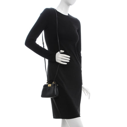 Fendi Nappa Micro Peekaboo Iconic Satchel Black 2 of 7