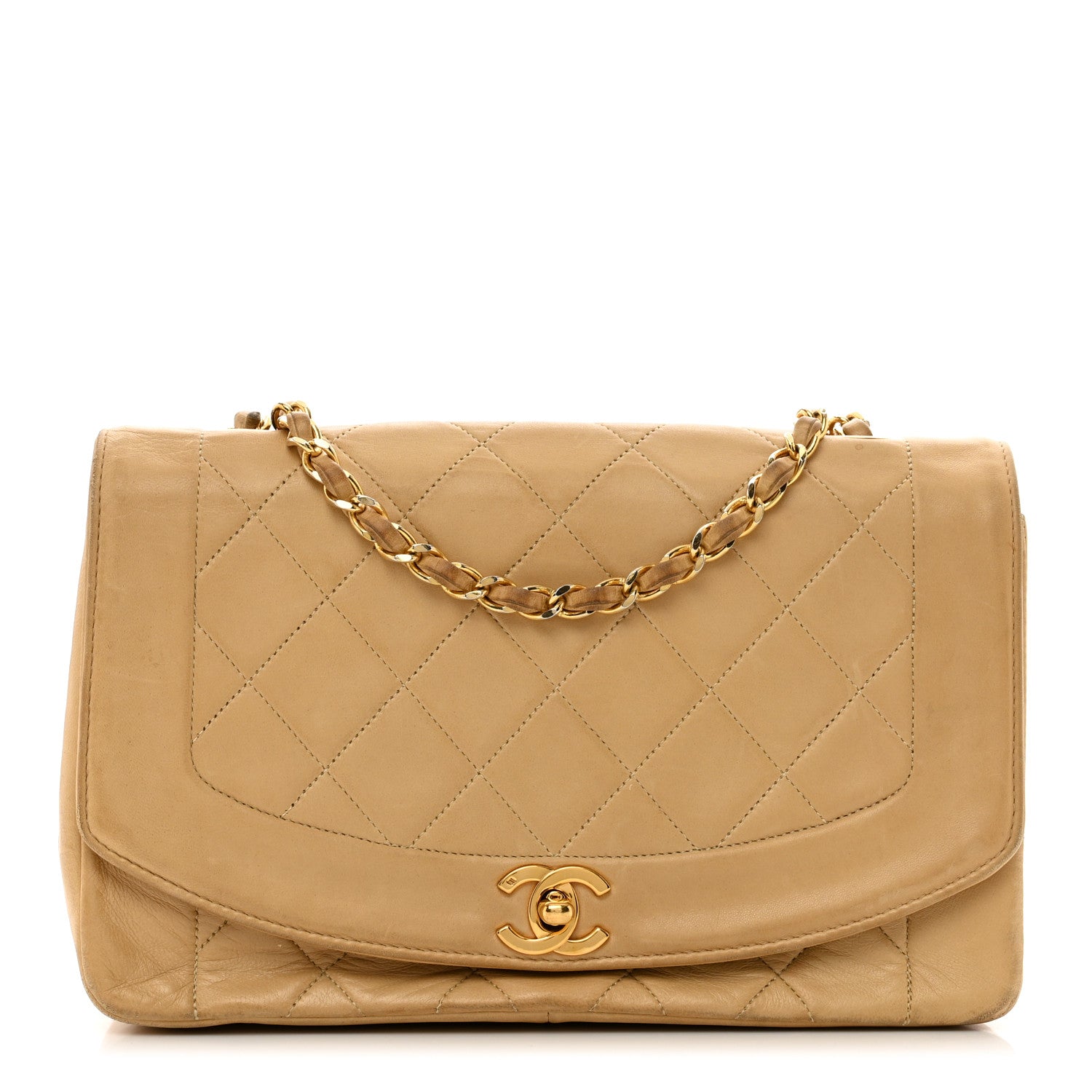 Chanel Lambskin Quilted Medium Single Flap Beige 1 of 16