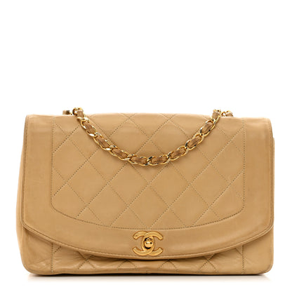 Chanel Lambskin Quilted Medium Single Flap Beige 1 of 16