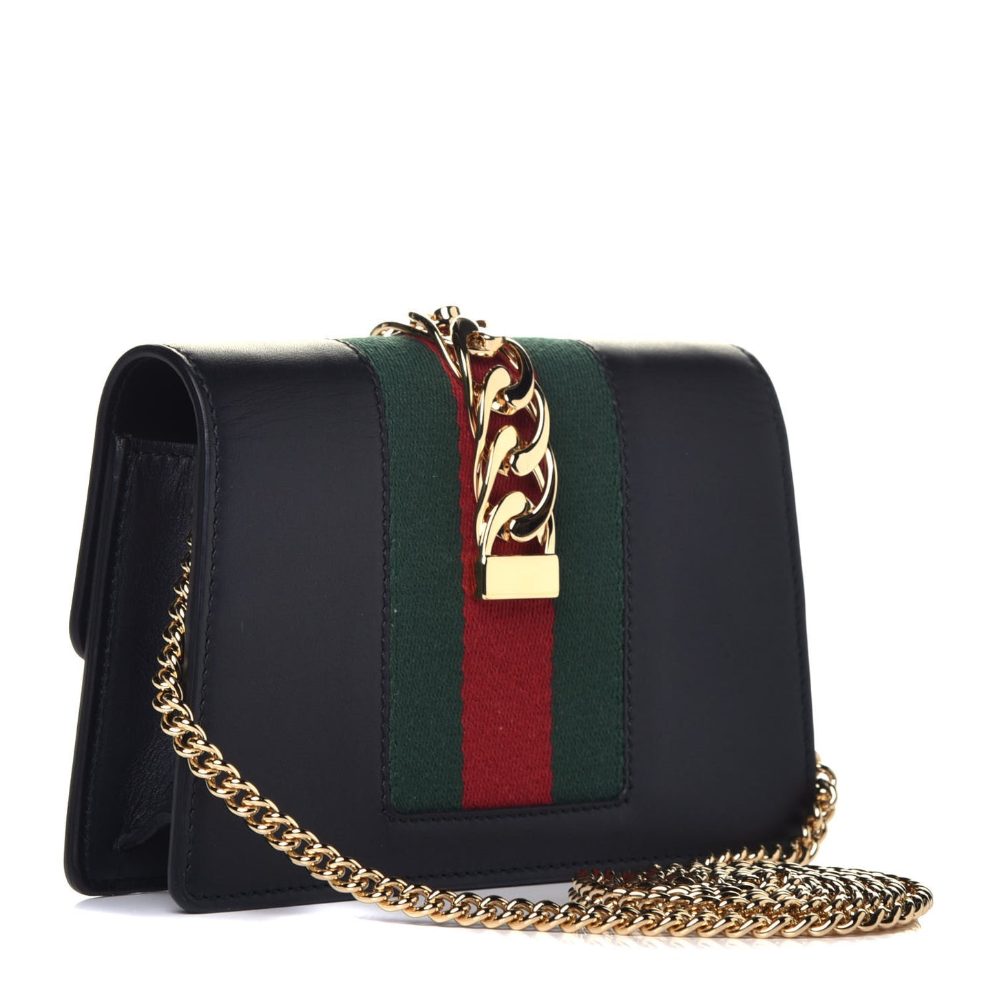Calfskin Super Mini Sylvie Chain Shoulder Bag Black