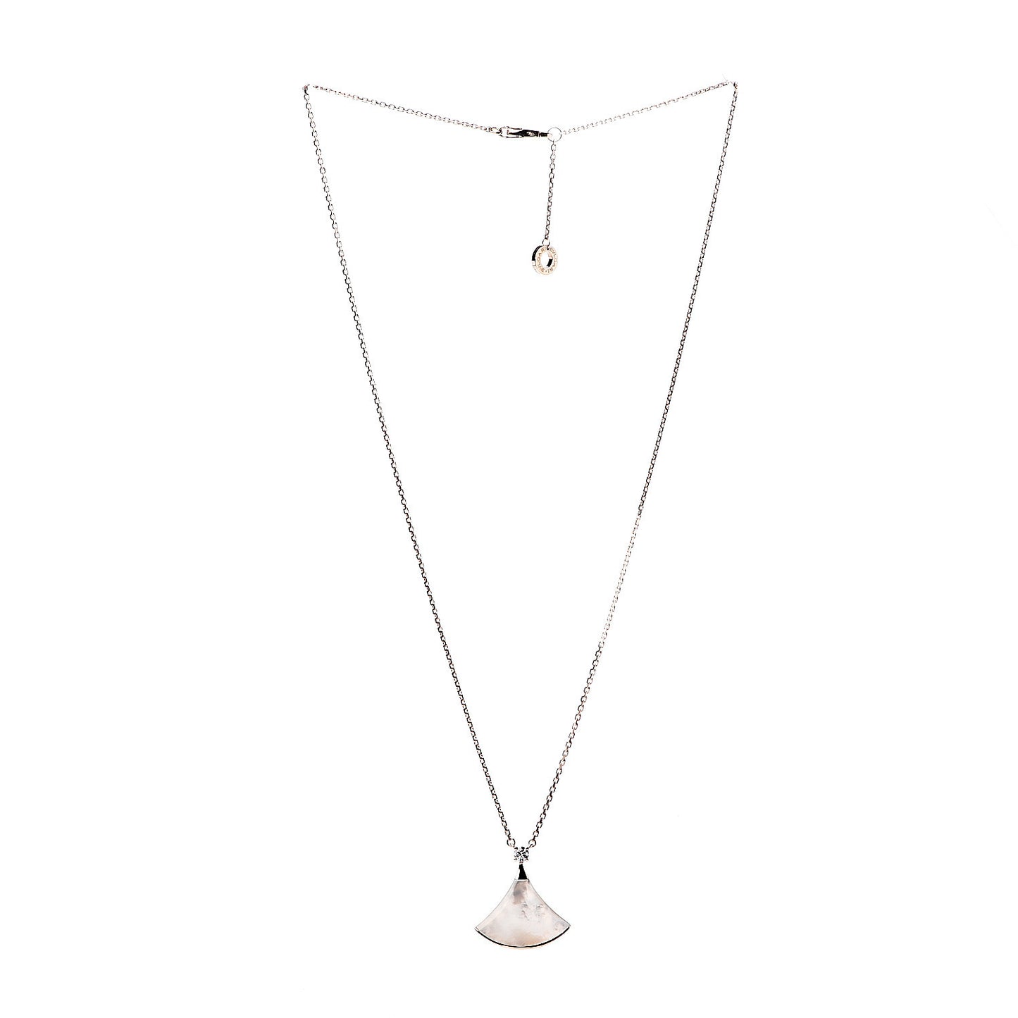 18K Rose Gold Diamond Mother of Pearl Divas' Dream Pendant Necklace