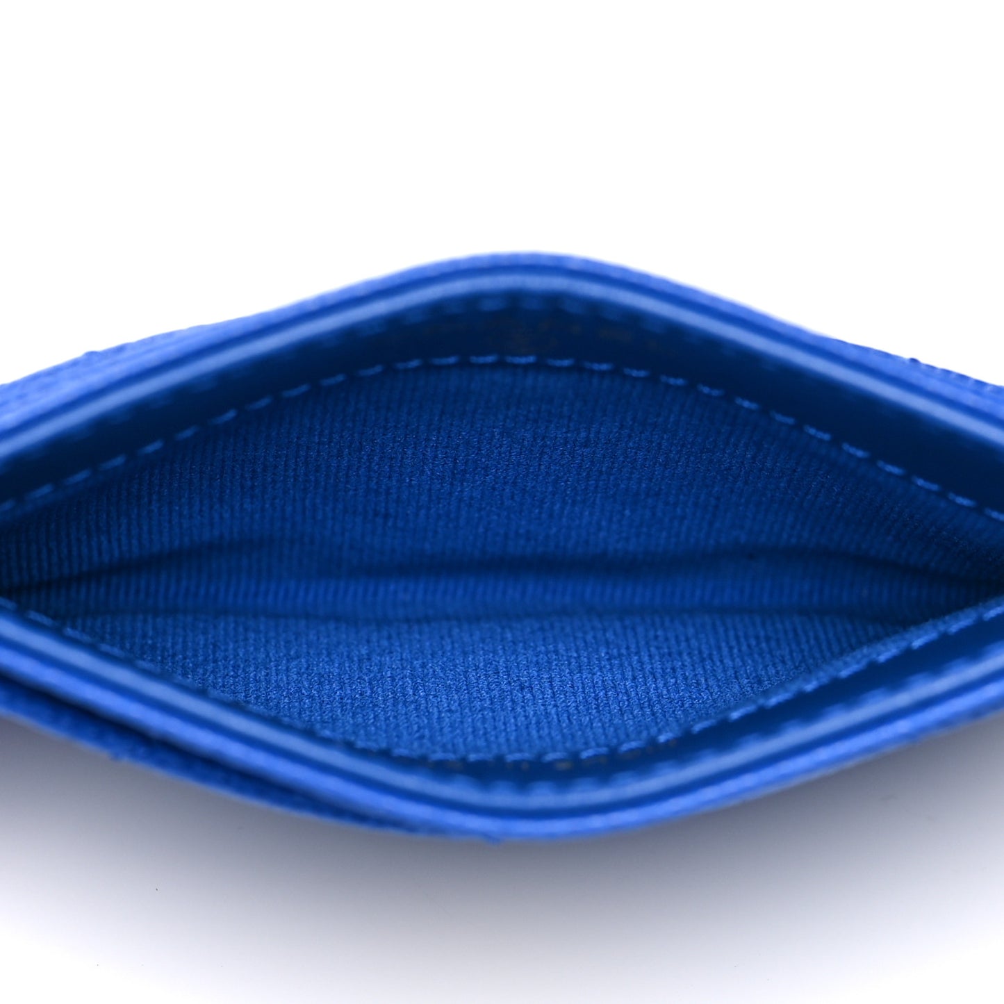 Caviar Quilted Card Holder Blue