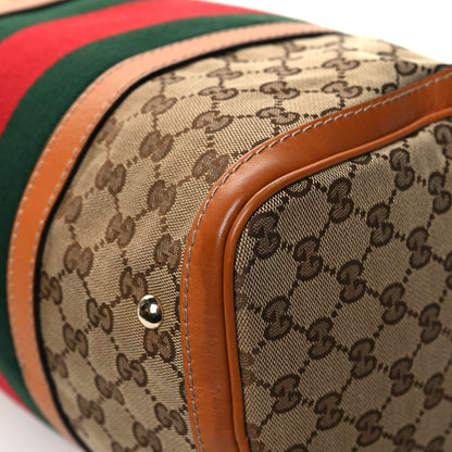 Gucci Monogram Vintage Web Medium Boston Tan Tan 10 of 13