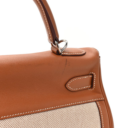 Hermes Toile Swift Kelly Retourne 32 Gold 18 of 18