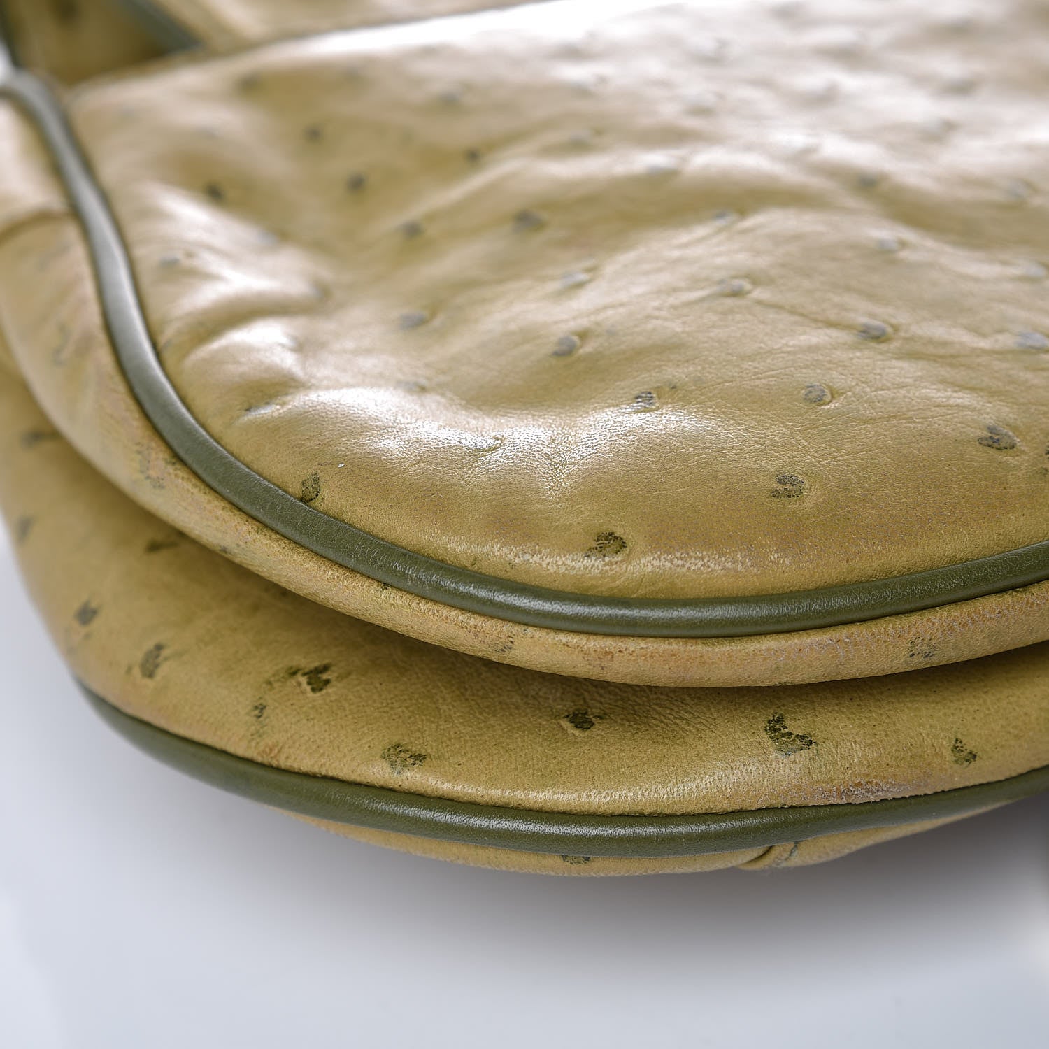 Christian Dior Ostrich Double Saddle Bag Green 13 of 15