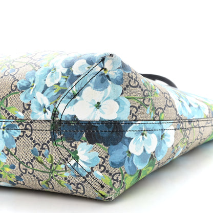 Gucci GG Supreme Monogram Blooms Medium Reversible Tote Beige Blue Navy 9 of 23