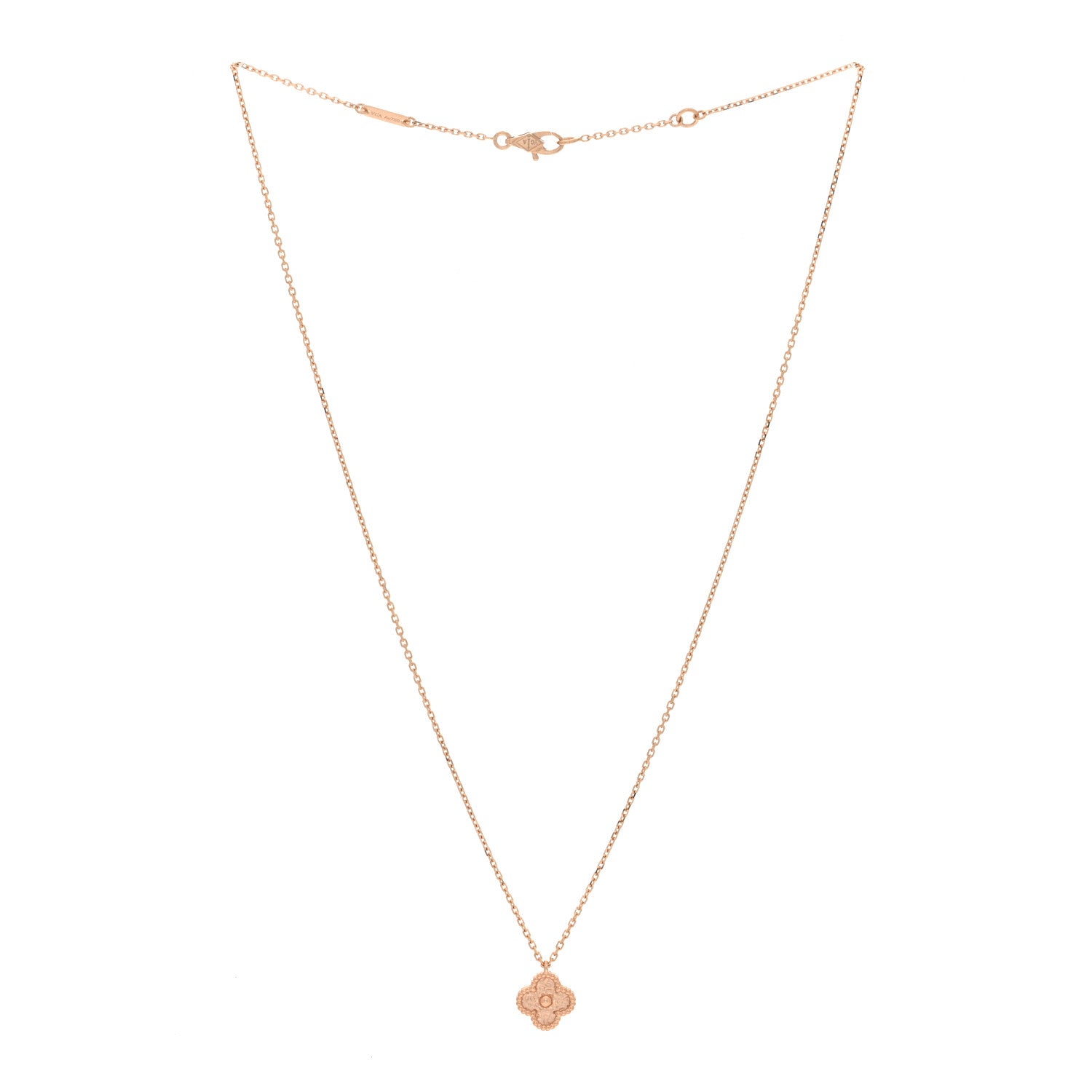 Van Cleef & Arpels 18K Rose Gold Sweet Alhambra Pendant Necklace 3 of 5
