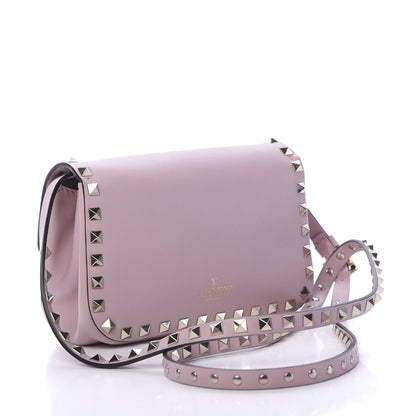 Valentino Garavani Vitello Mini Rockstud Flap Saddle Crossbody Bag Water Rose 2 of 9