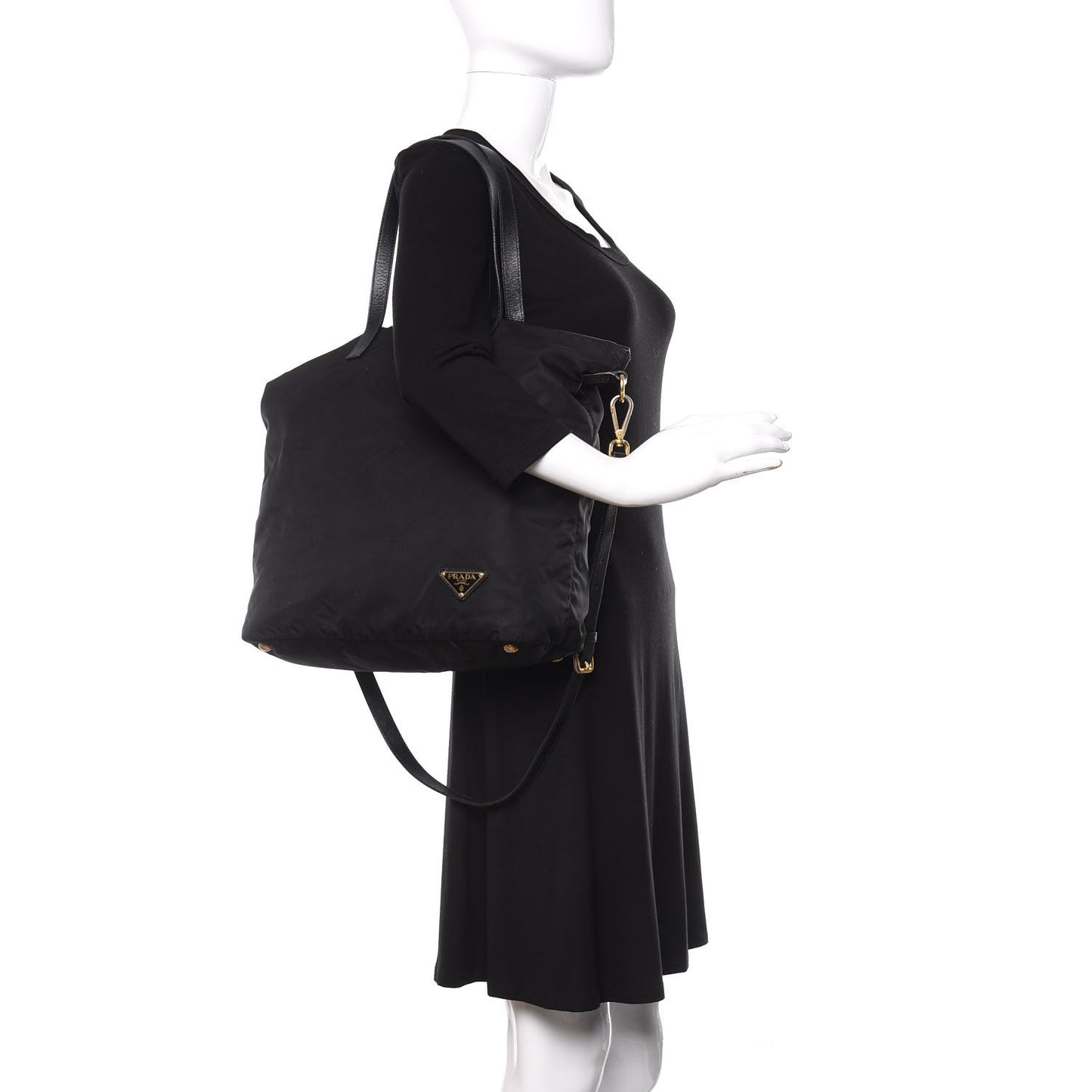 Tessuto Nylon Saffiano Tote Black