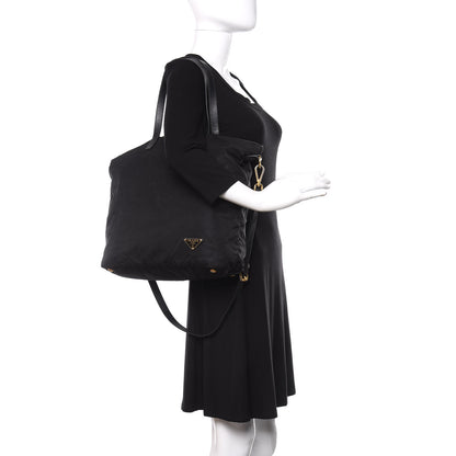 Prada Tessuto Nylon Saffiano Tote Black 3 of 11
