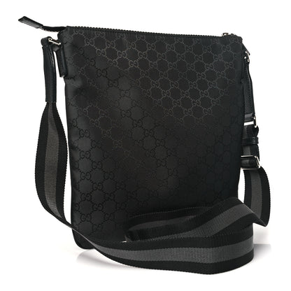 Gucci Nylon Monogram Small Flat Messenger Bag Black 2 of 9