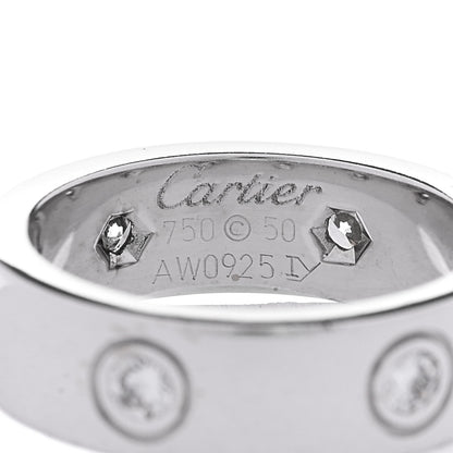 Cartier 18K White Gold Gold 6 Diamond 5.5mm LOVE Ring 50 5.25 4 of 5