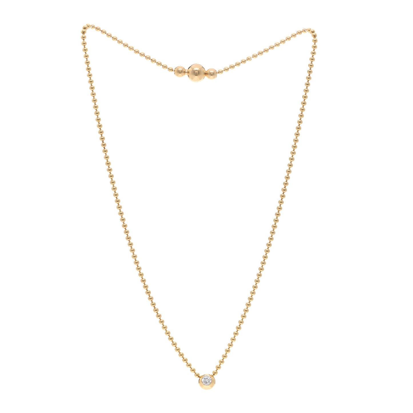 18K Yellow Gold Diamond .20ct Draperie de Decollete Necklace