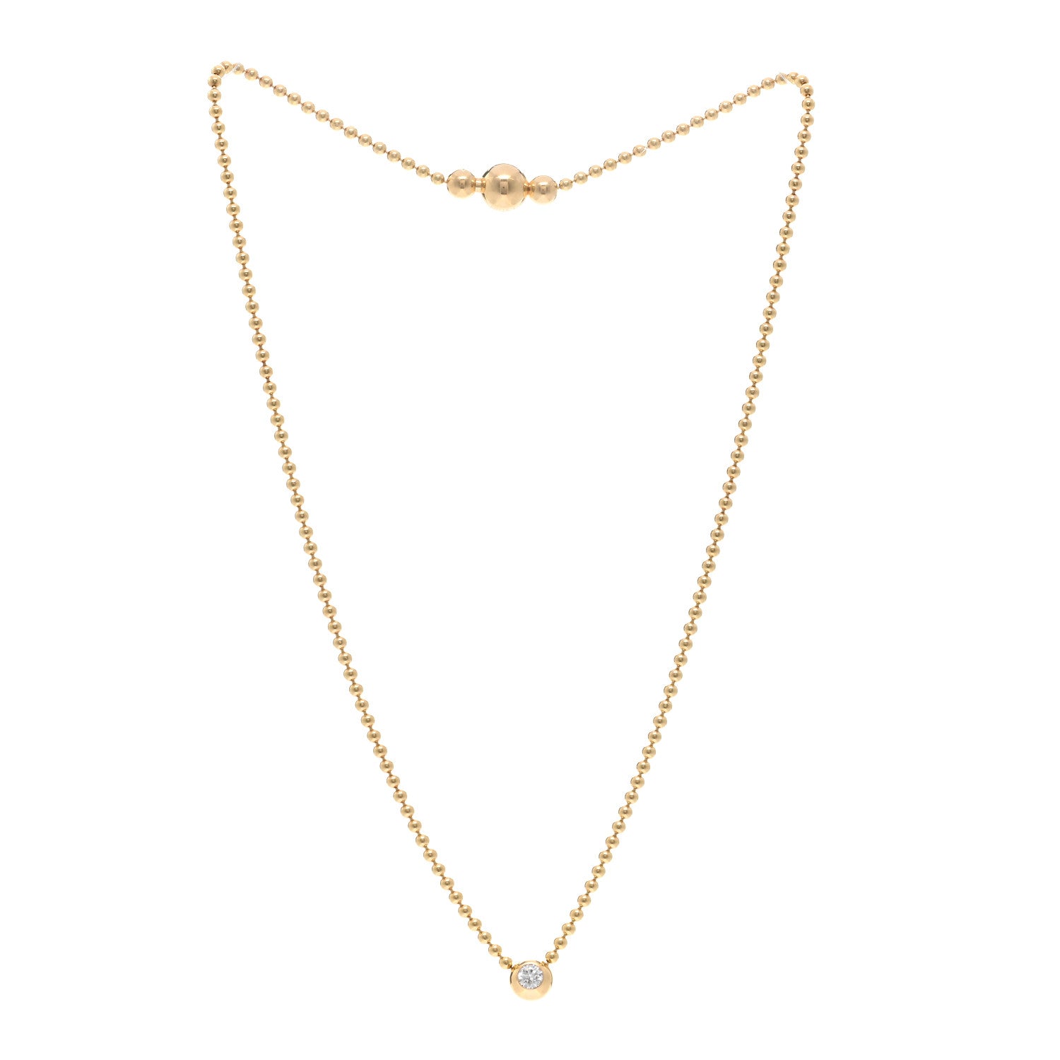 Cartier 18K Yellow Gold Diamond .20ct Draperie de Decollete Necklace 3 of 5