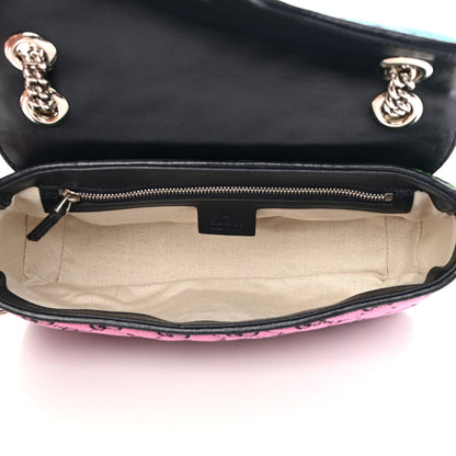 Gucci Monogram Multicolor Matelasse Diagonal Small GG Marmont Shoulder Bag Light Blue Pink Blue Green Red 5 of 11