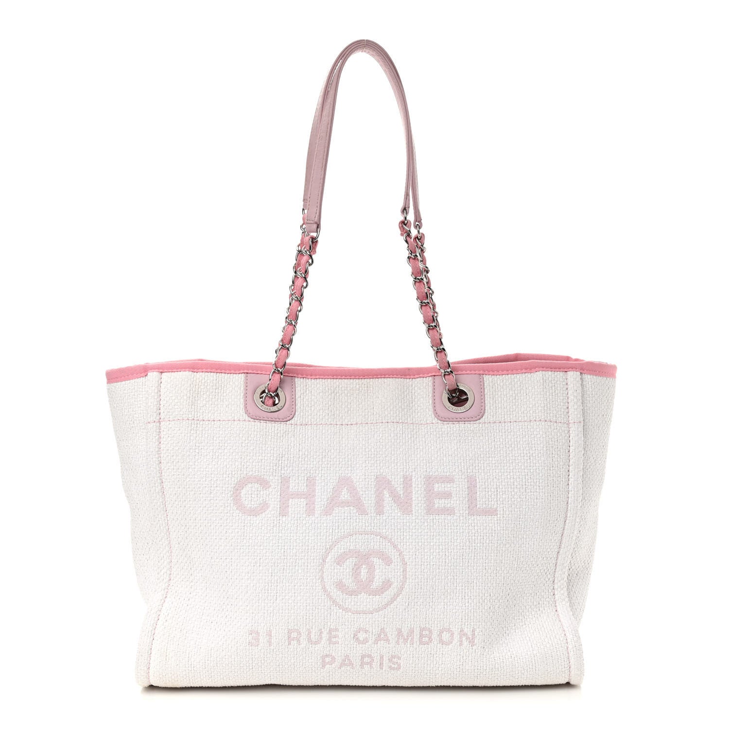 Chanel Canvas Small Deauville Tote Light Pink 1 of 13