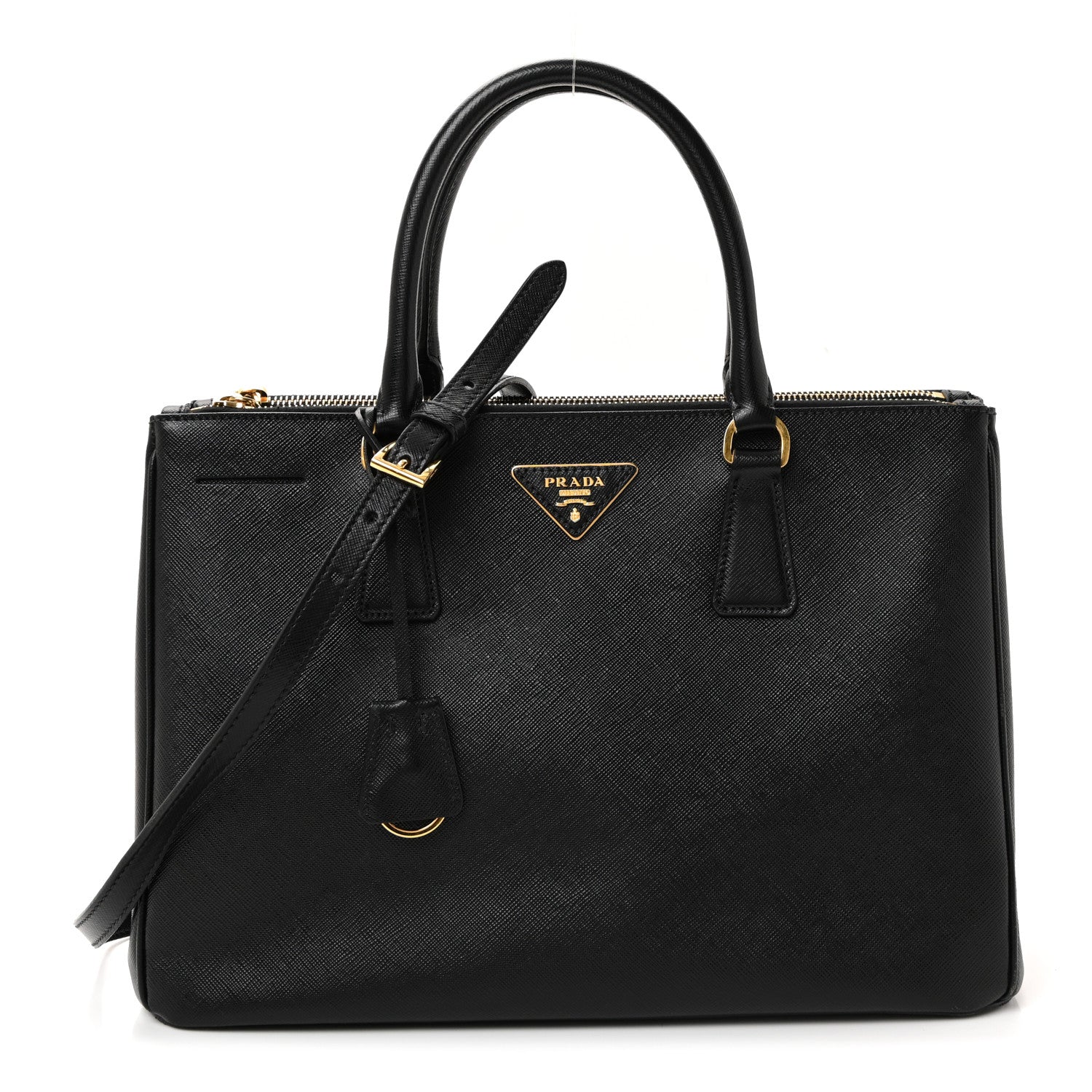 Prada Saffiano Medium Galleria Double Zip Tote Black 2 of 17