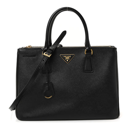 Prada Saffiano Medium Galleria Double Zip Tote Black 2 of 17