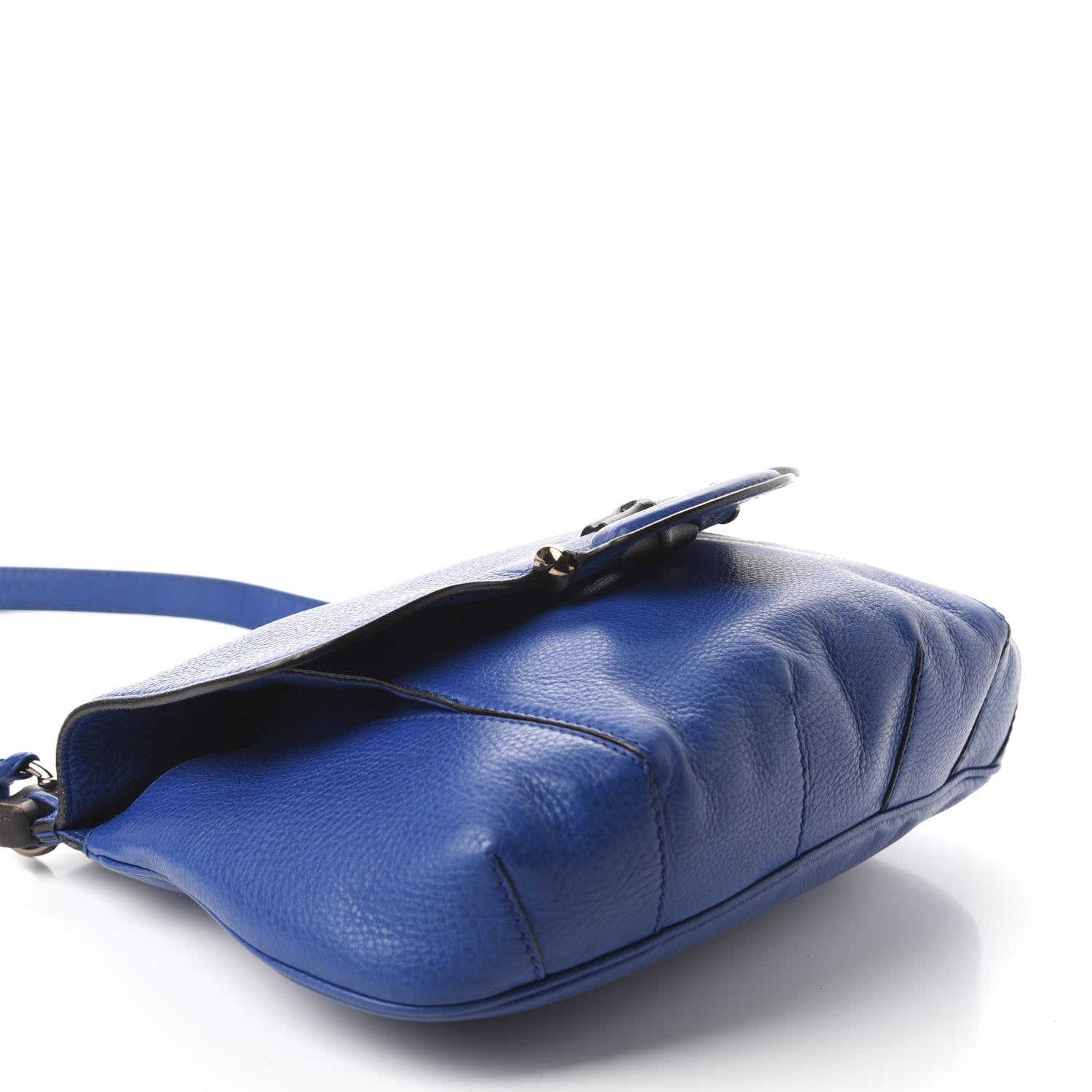 Gucci Calfskin Medium Nouveau Fringe Shoulder Bag Blue 4 of 16