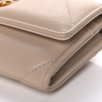 Chanel Shiny Goatskin Quilted Chanel 19 Flap Wallet Beige 12 of 13
