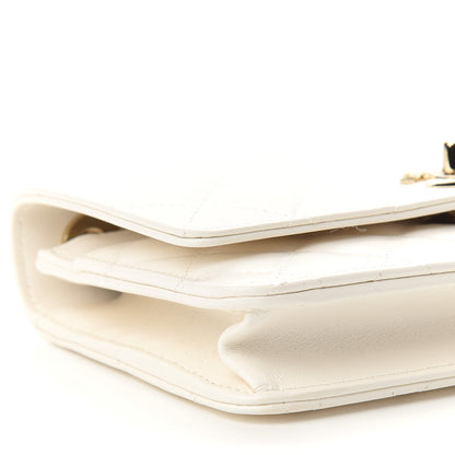 Chanel Lambskin Quilted Trendy CC Wallet On Chain WOC White 9 of 10