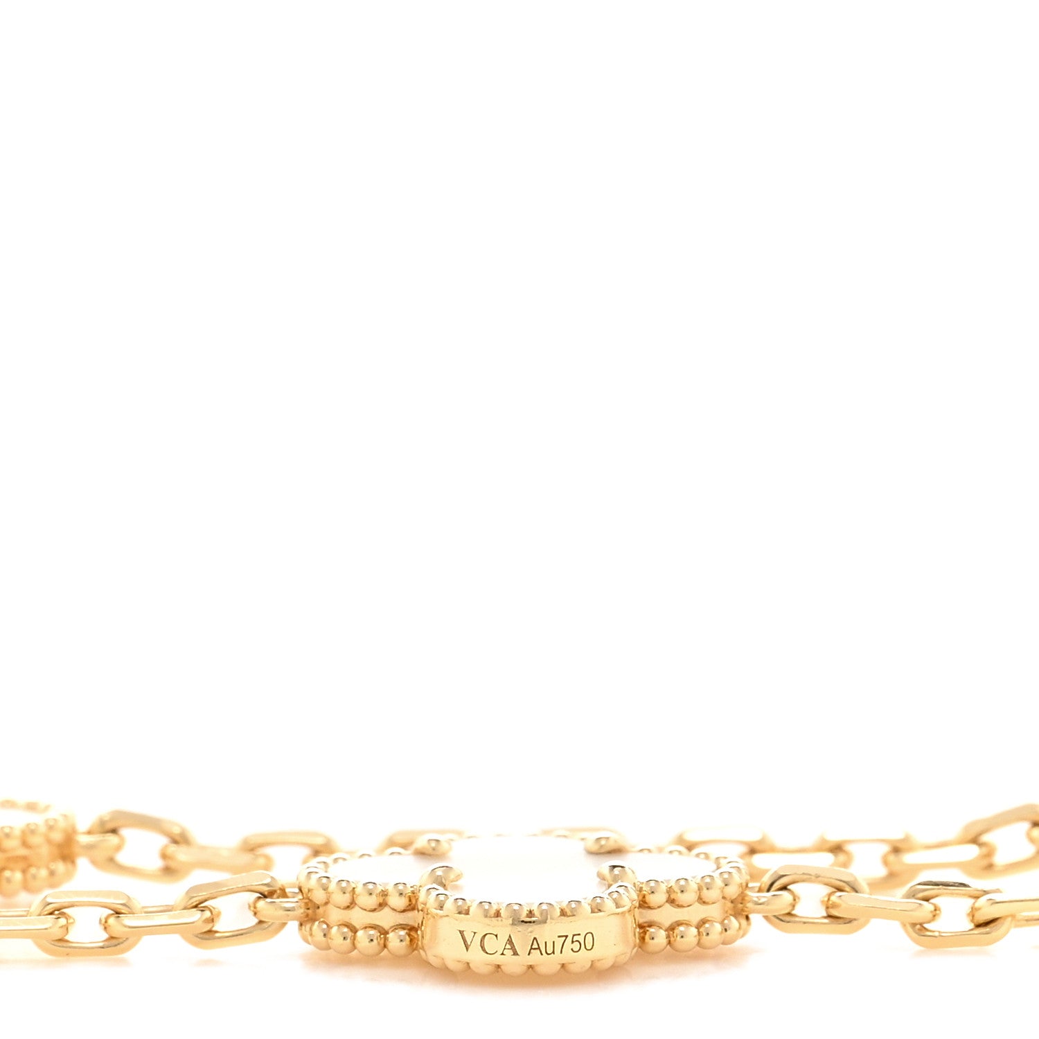Van Cleef & Arpels 18K Yellow Gold Mother of Pearl 10 Motifs Vintage Alhambra Necklace 5 of 6