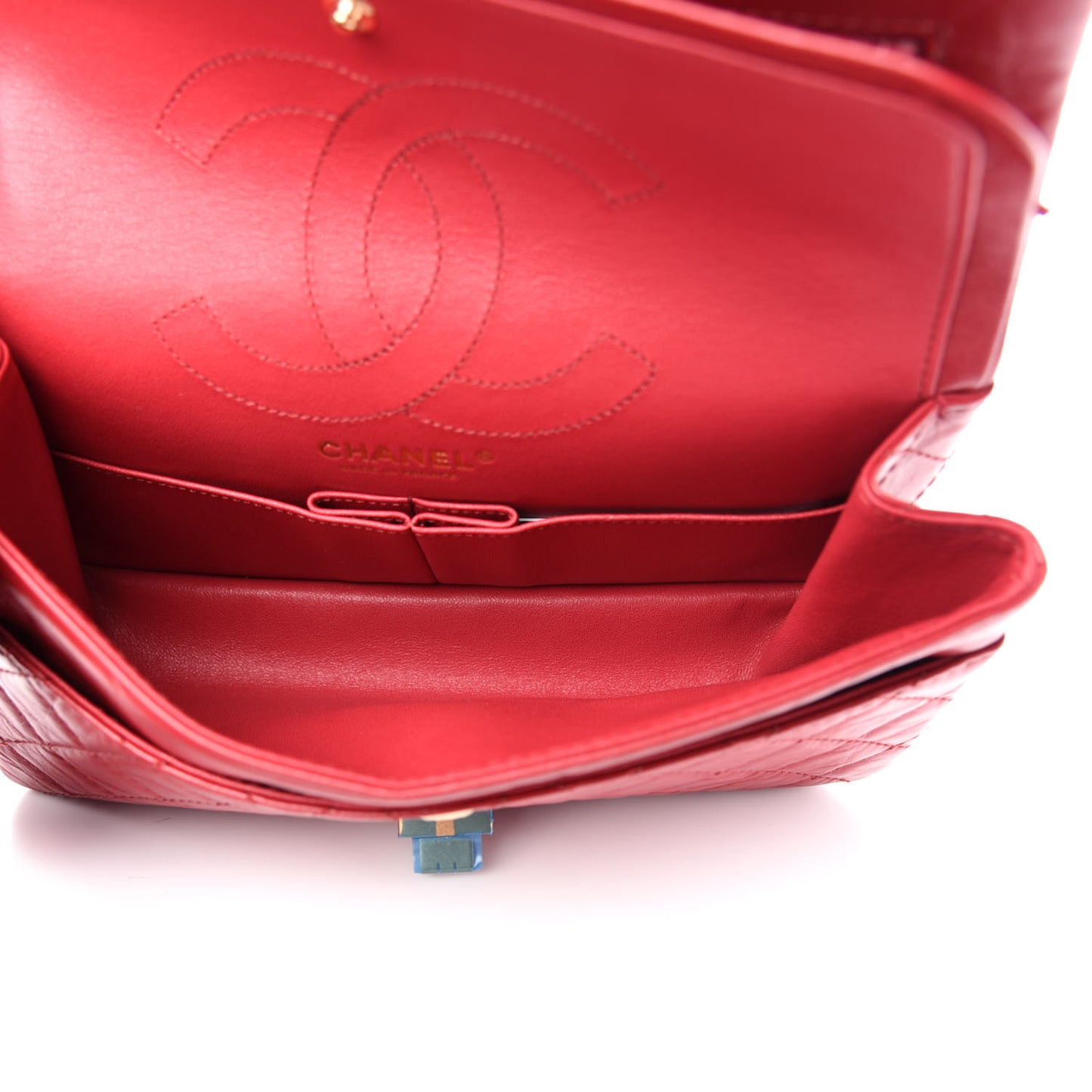 Aged Calfskin Quilted 2.55 Reissue 225 Flap Red