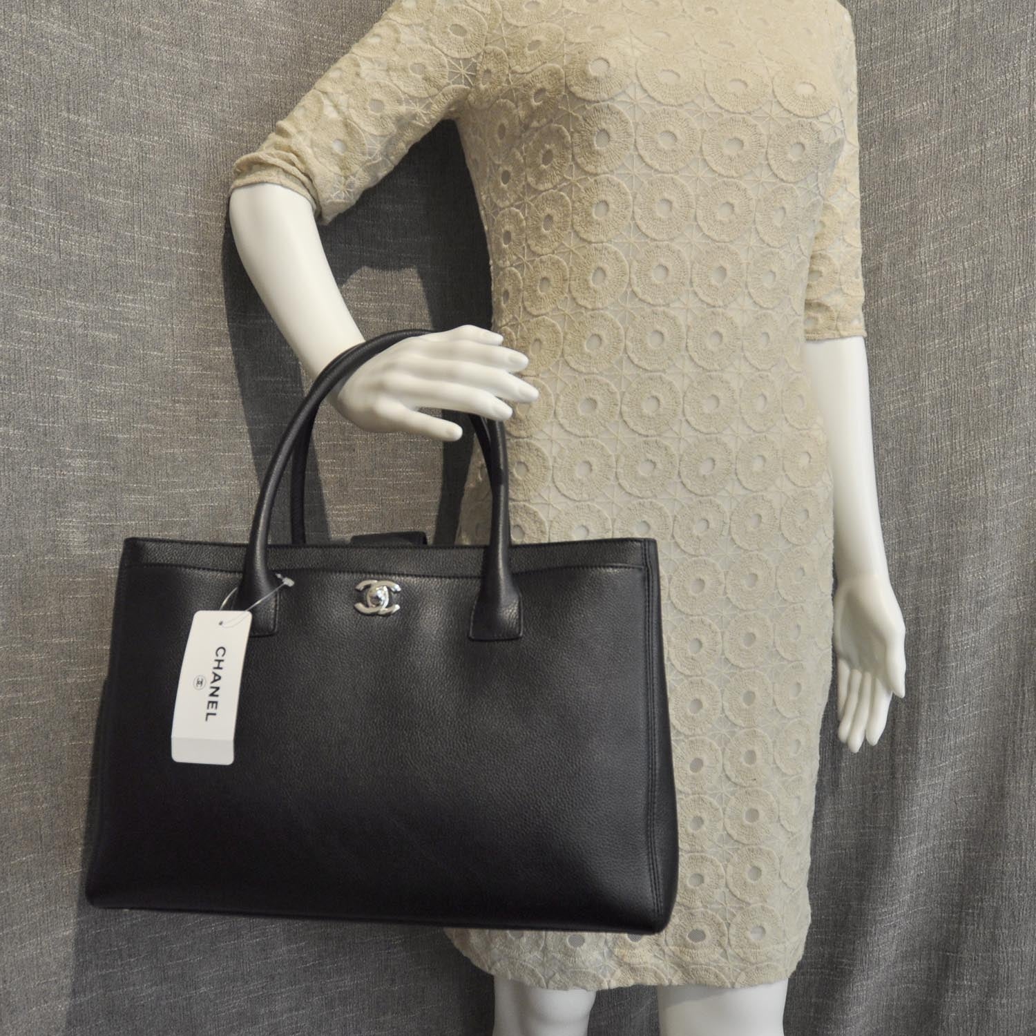 Chanel Caviar Cerf Executive Shopper Tote Black SHW 2 of 9