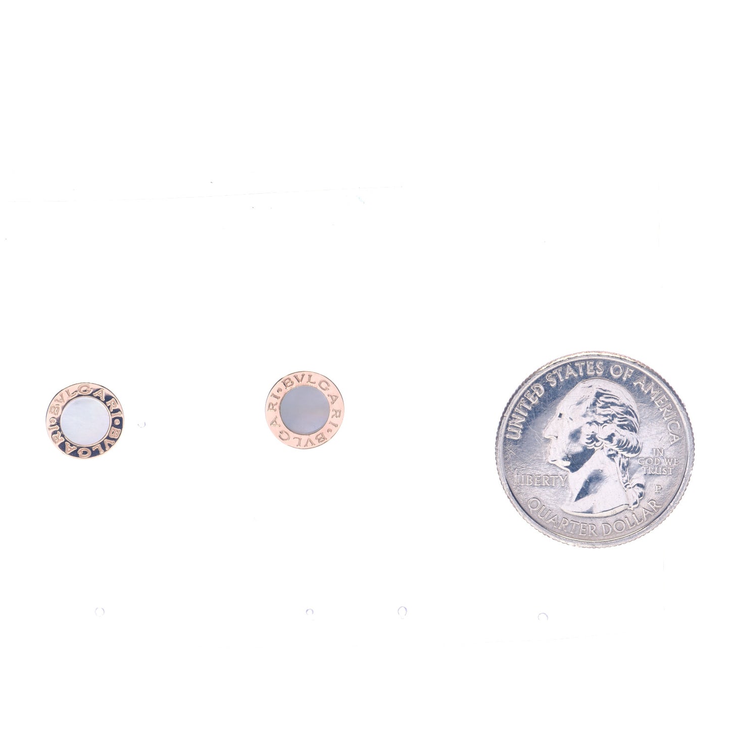 18K Rose Gold Mother of Pearl BVLGARI BVLGARI Stud Earrings