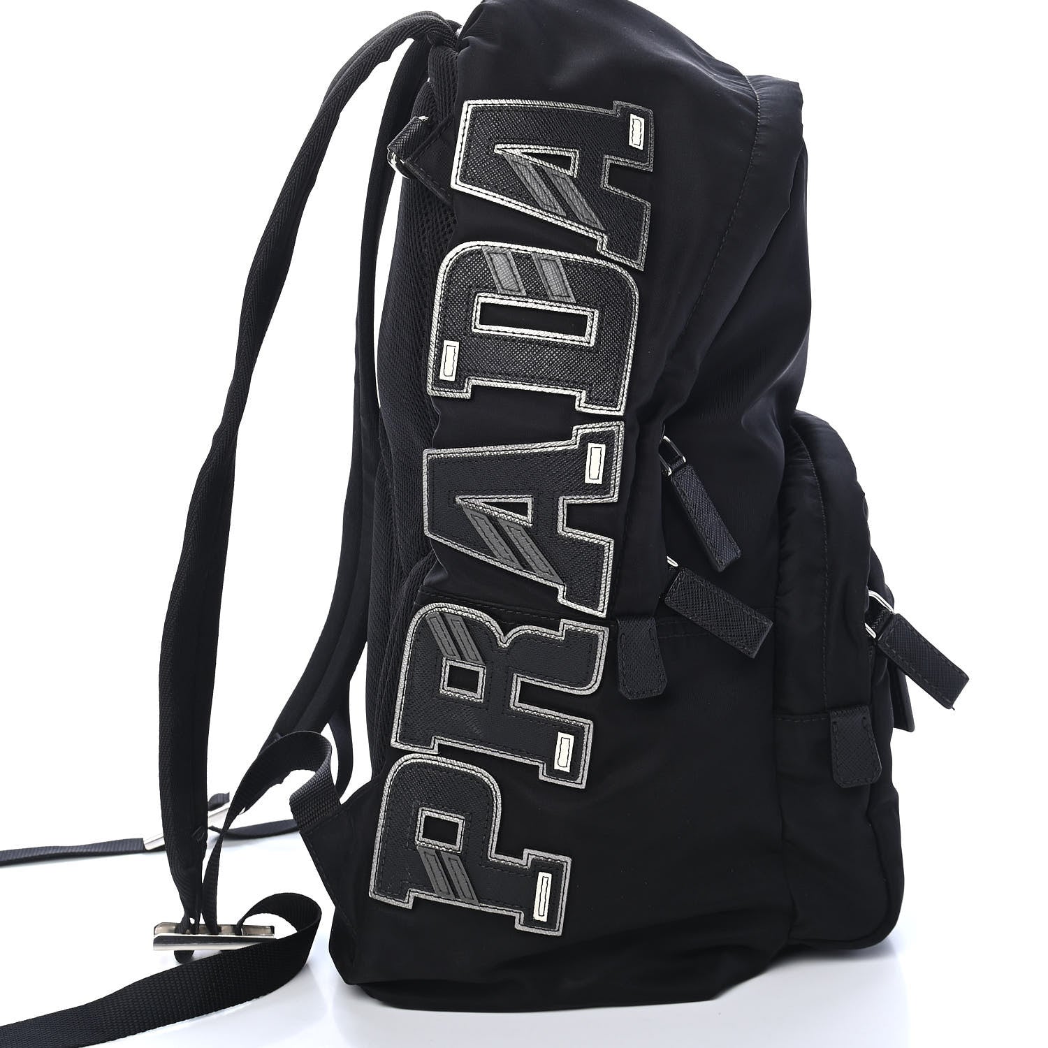 Prada Nylon Tessuto Logo Patch Backpack Black 11 of 11
