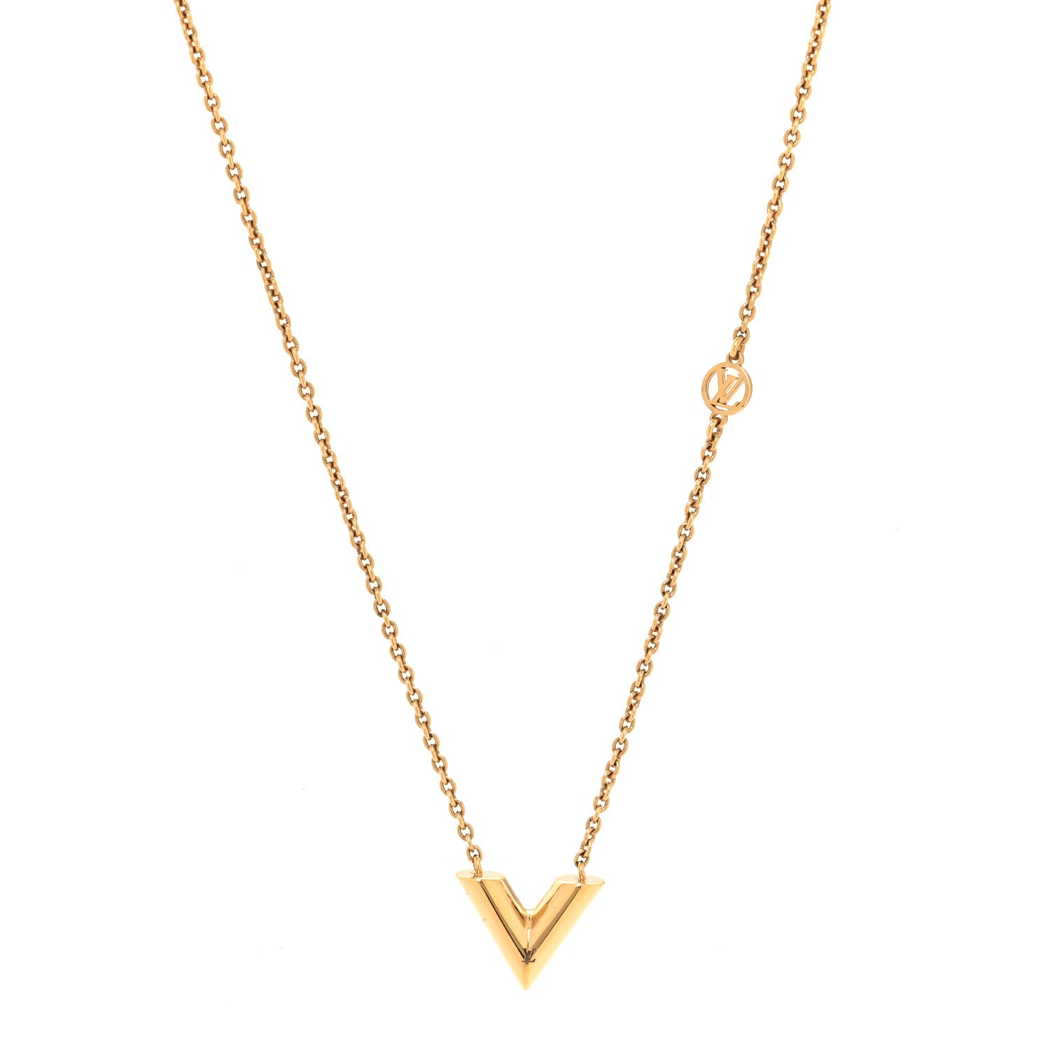 Louis Vuitton Essential V Necklace Gold 1 of 6