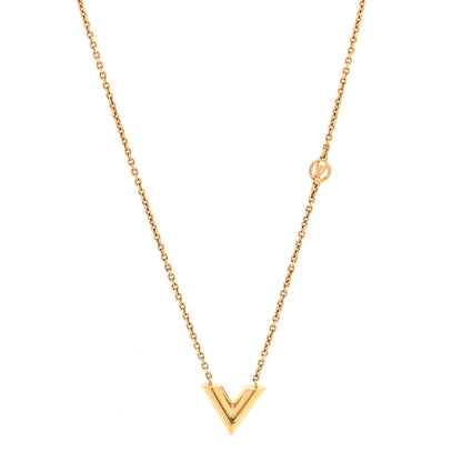 Louis Vuitton Essential V Necklace Gold 1 of 6