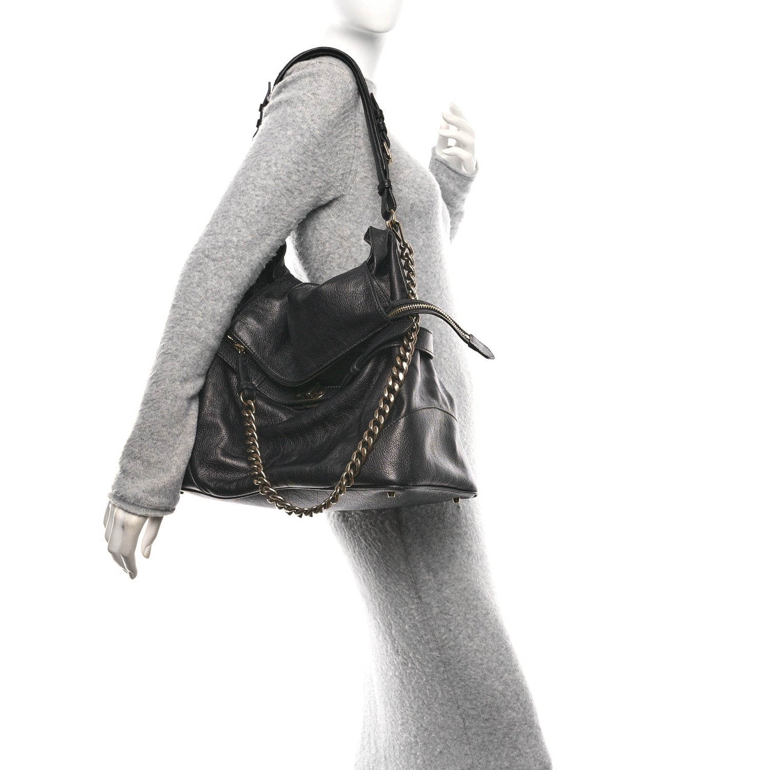 Burberry Grainy Calfskin Larsen Shoulder Bag Black 2 of 11