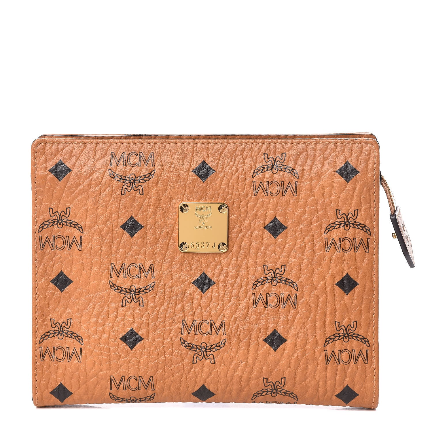 MCM Visetos Small Zip Pouch Cognac 1 of 9