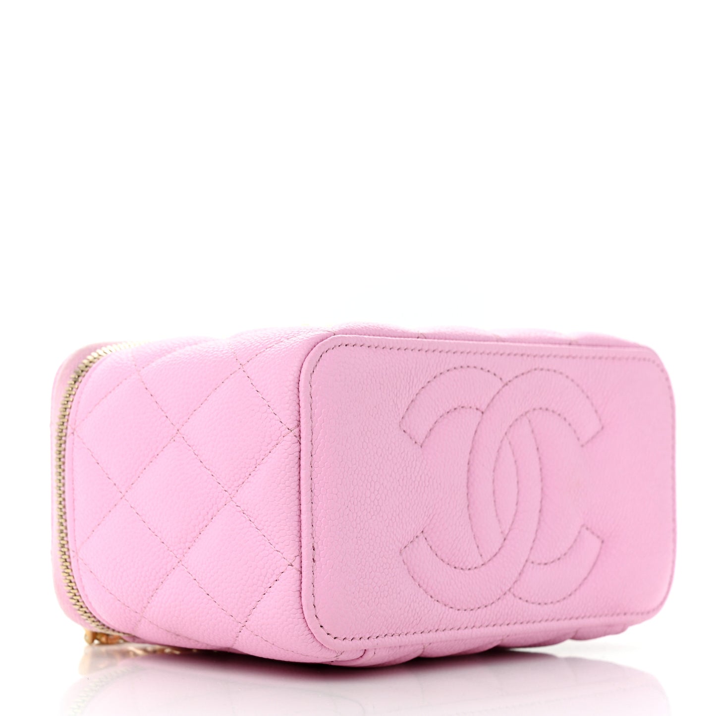 Caviar Quilted Sweetheart Vanity Case Pink