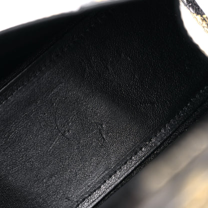 Balenciaga Shiny Calfskin Snakeskin Embossed Hourglass Top Handle Bag XS Gold Black 10 of 12