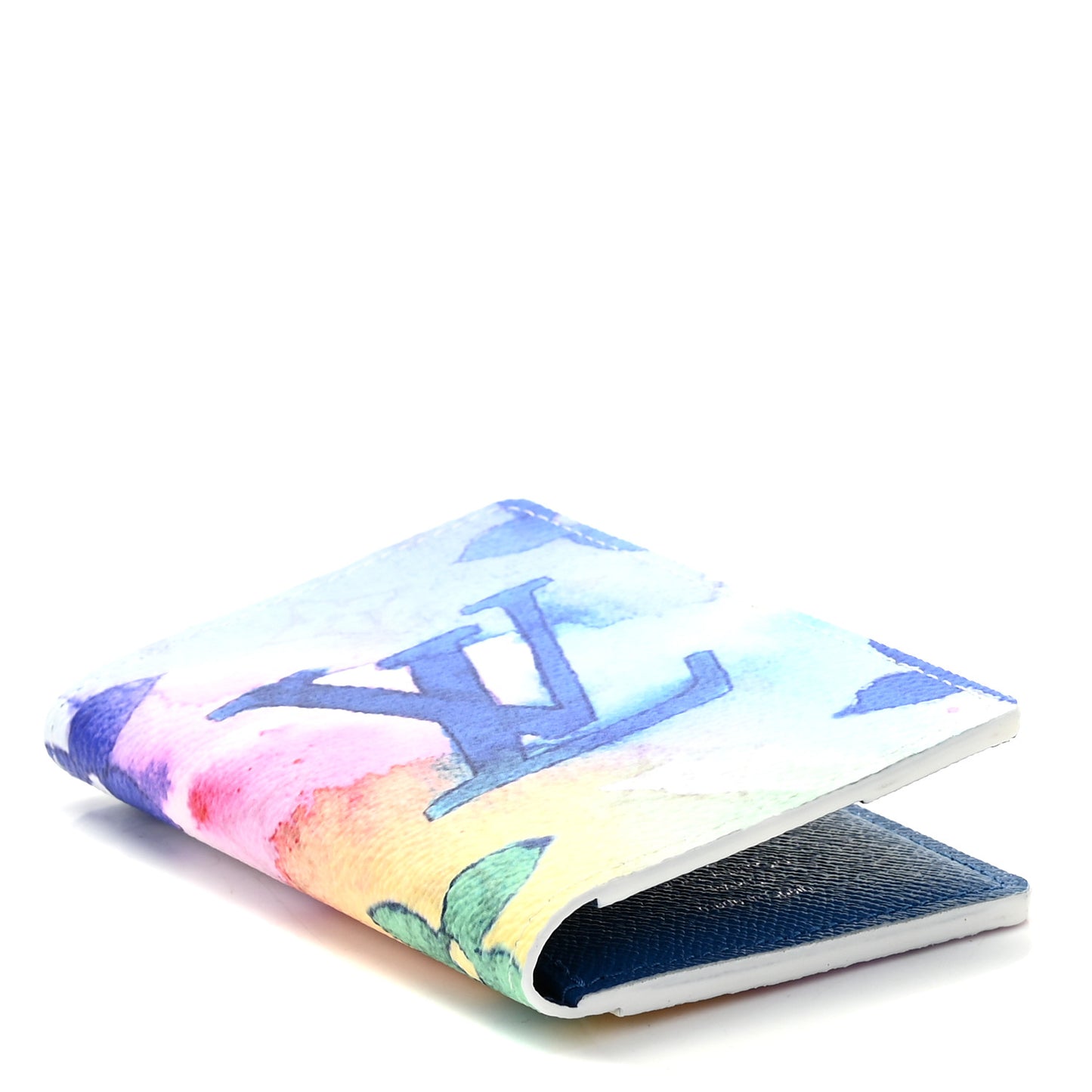 Monogram Watercolor Pocket Organizer NM Multicolor