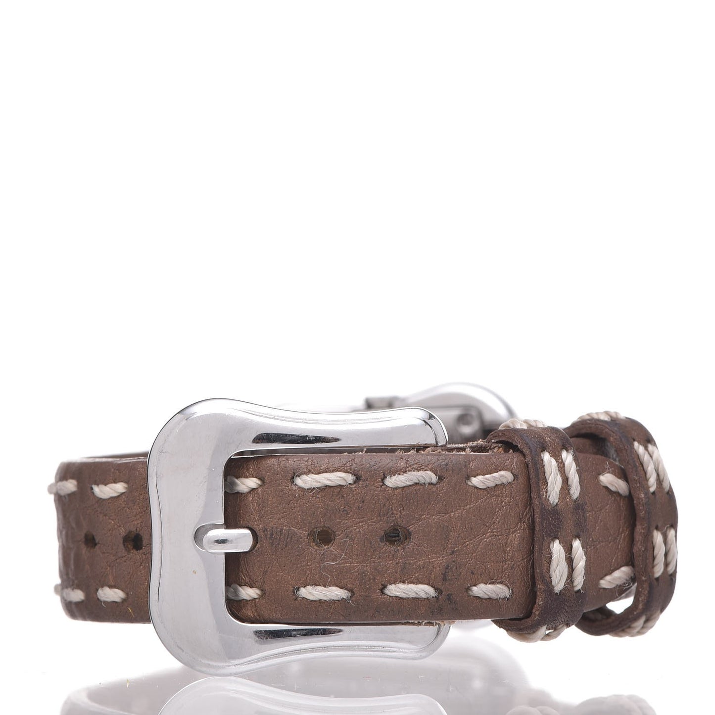 Stainless Steel Calfskin Diamond Mother of Pearl 22mm Buckle Quartz Watch