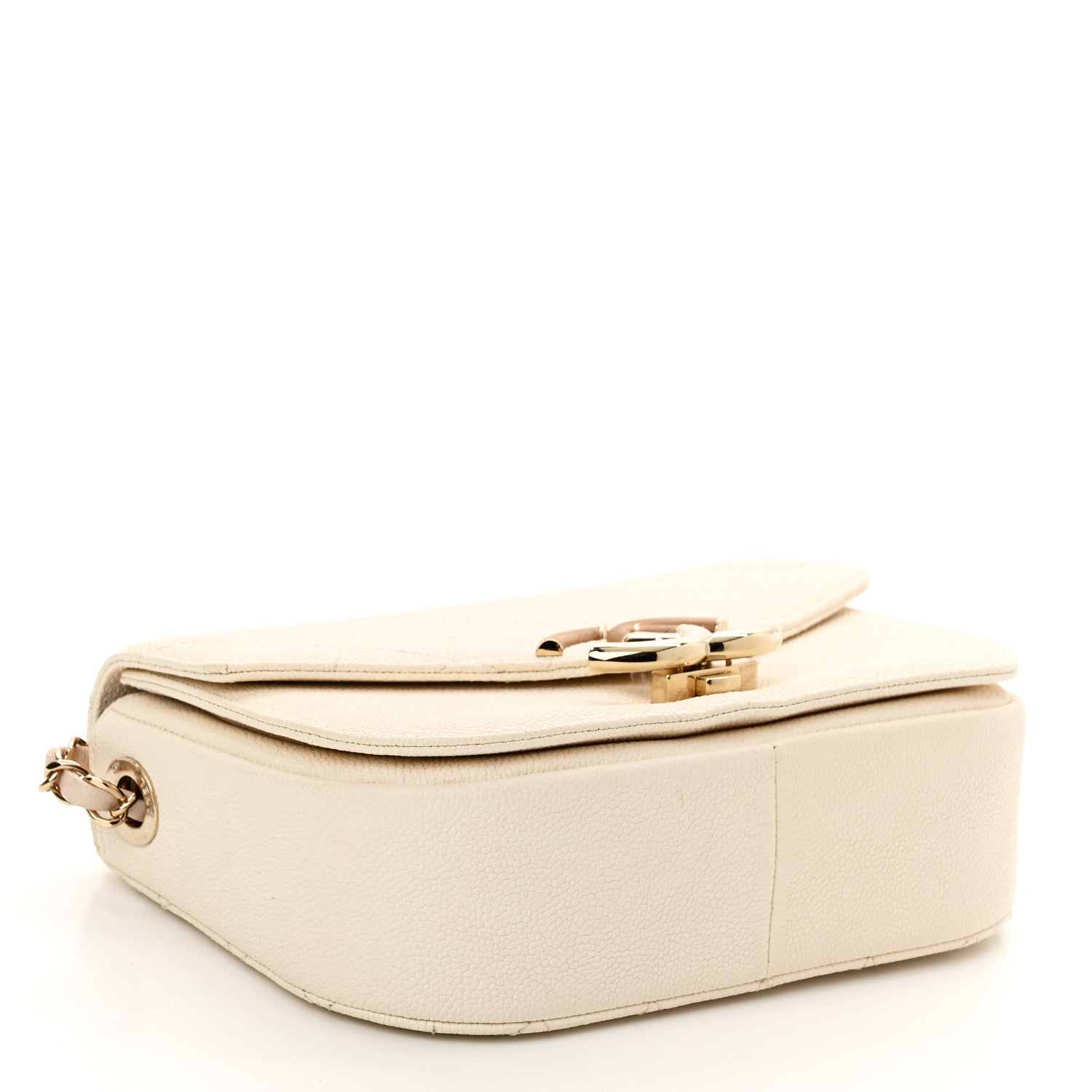 Chanel Grained Calfskin Quilted Small Cuba Top Handle Flap White 3 of 9