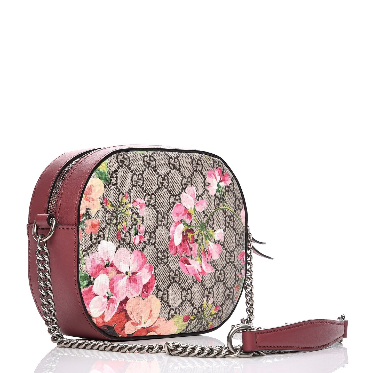 GG Supreme Monogram Blooms Mini Chain Shoulder Bag Beige Multicolor Dry Rose